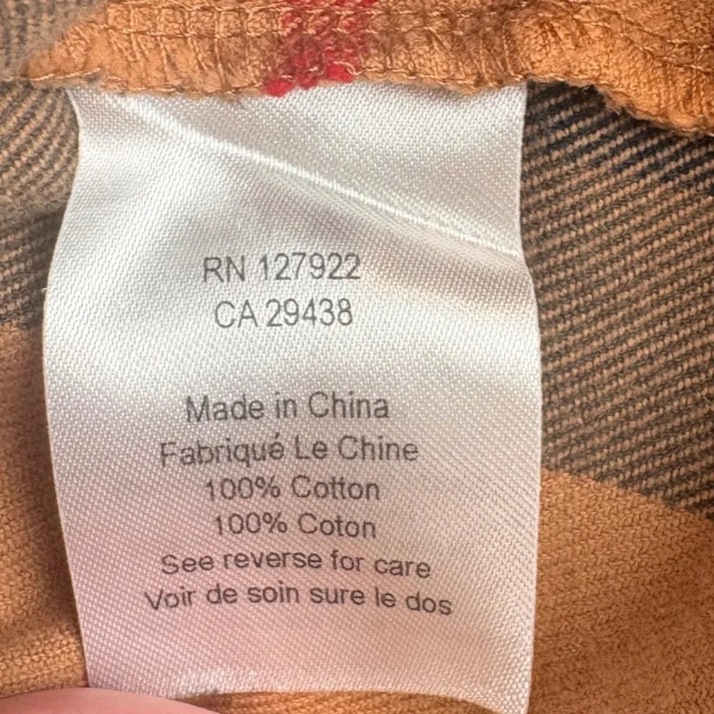 Mountain Khakis Teton Flannel Mens Large Tan Plaid Cotton Button Up Shirt EUC